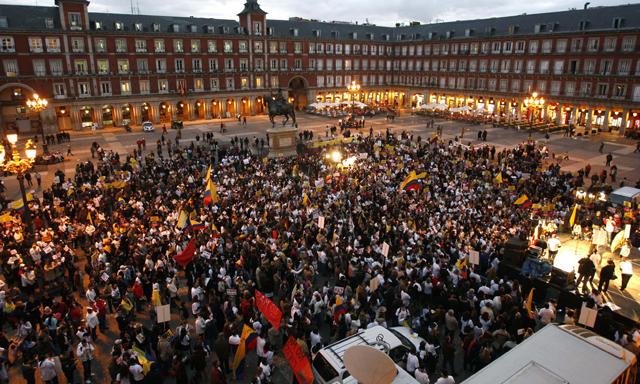 Imagen de EFE, año pasado en la plaza Mayor